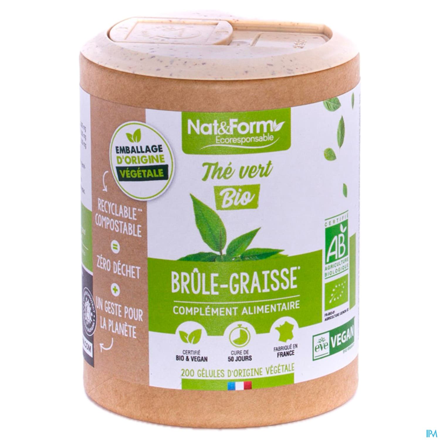 Nat Et Form Ecoresponsable The Vert Bio Gelule Vegetale 200