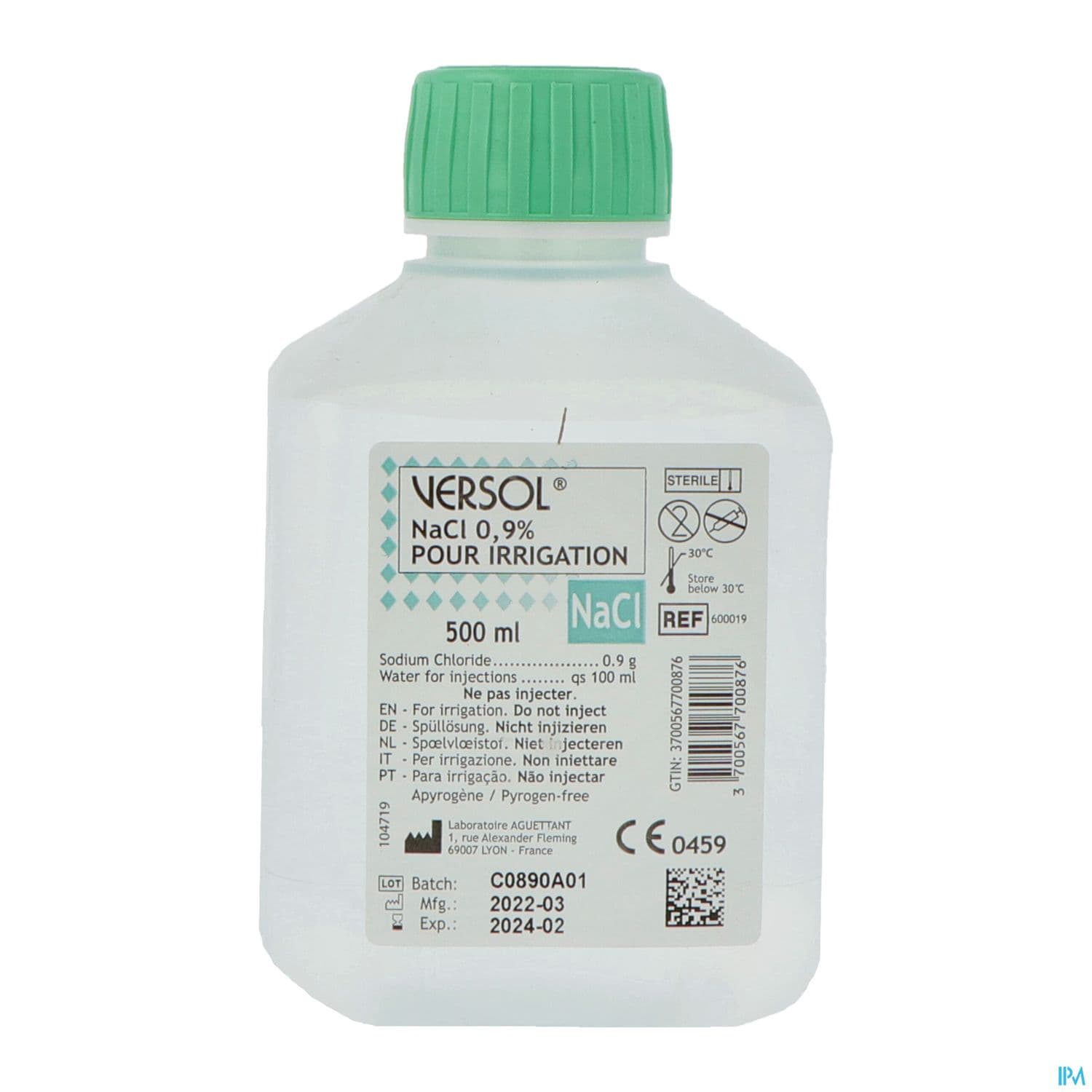 Versol Solution Chlorure Sodium 0.9% 500ml