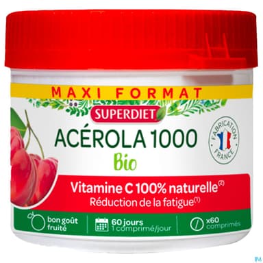 Superdiet Acerola 1000 Bio Comprime A Croquer 60