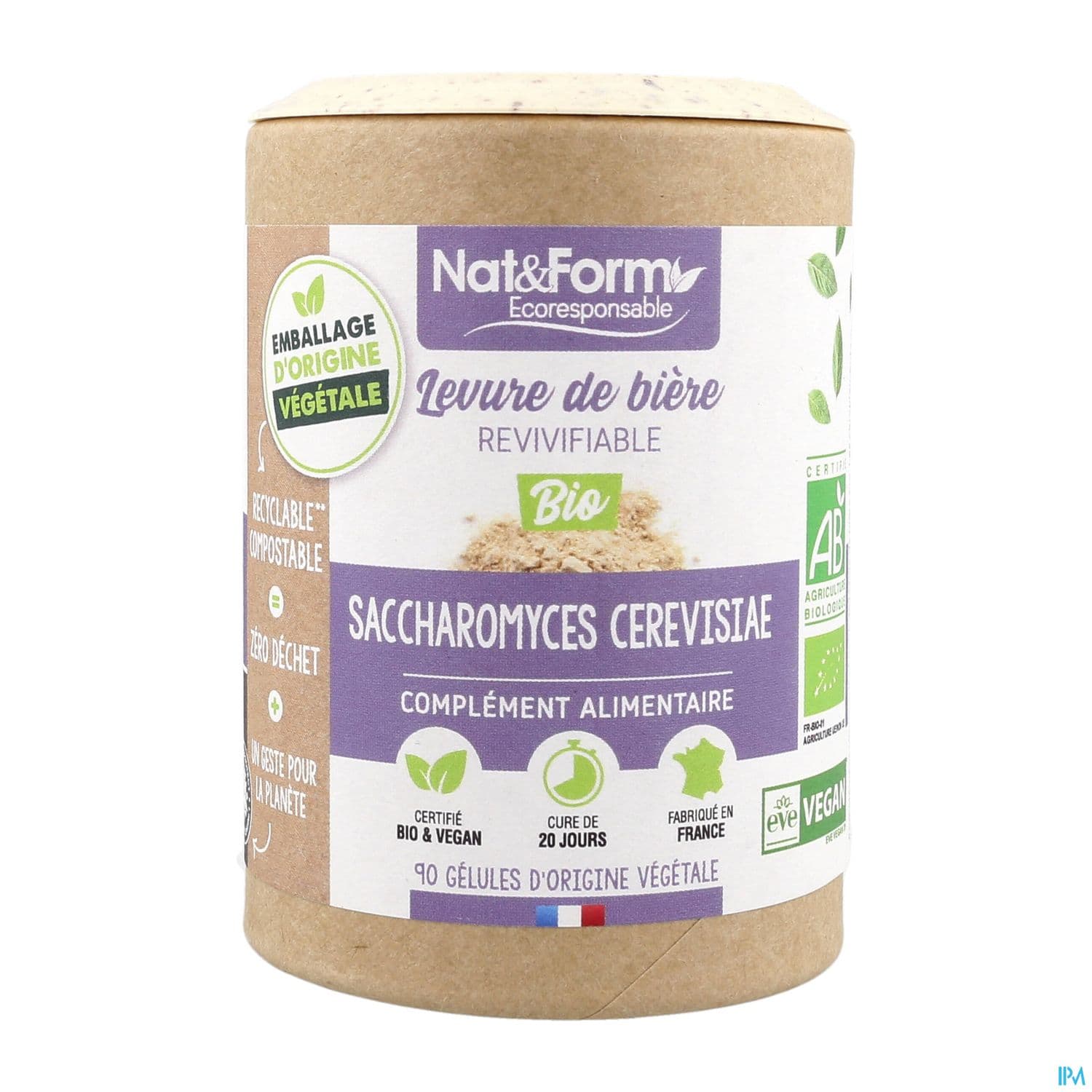 Nat Et Form Ecoresponsable Levure De Biere Revivifiable Bio Gelule Vegetale 90