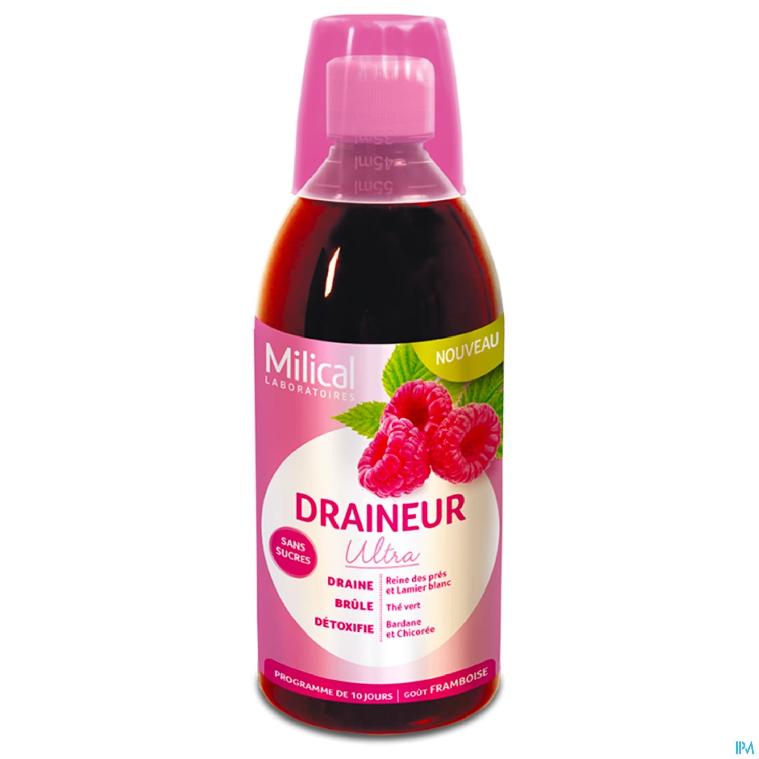Milical Draineur Ultra Framboise Solution Buvable 500ml