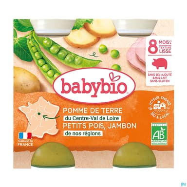 BABYBIO MENU LEGUME JAMBON 2X200G