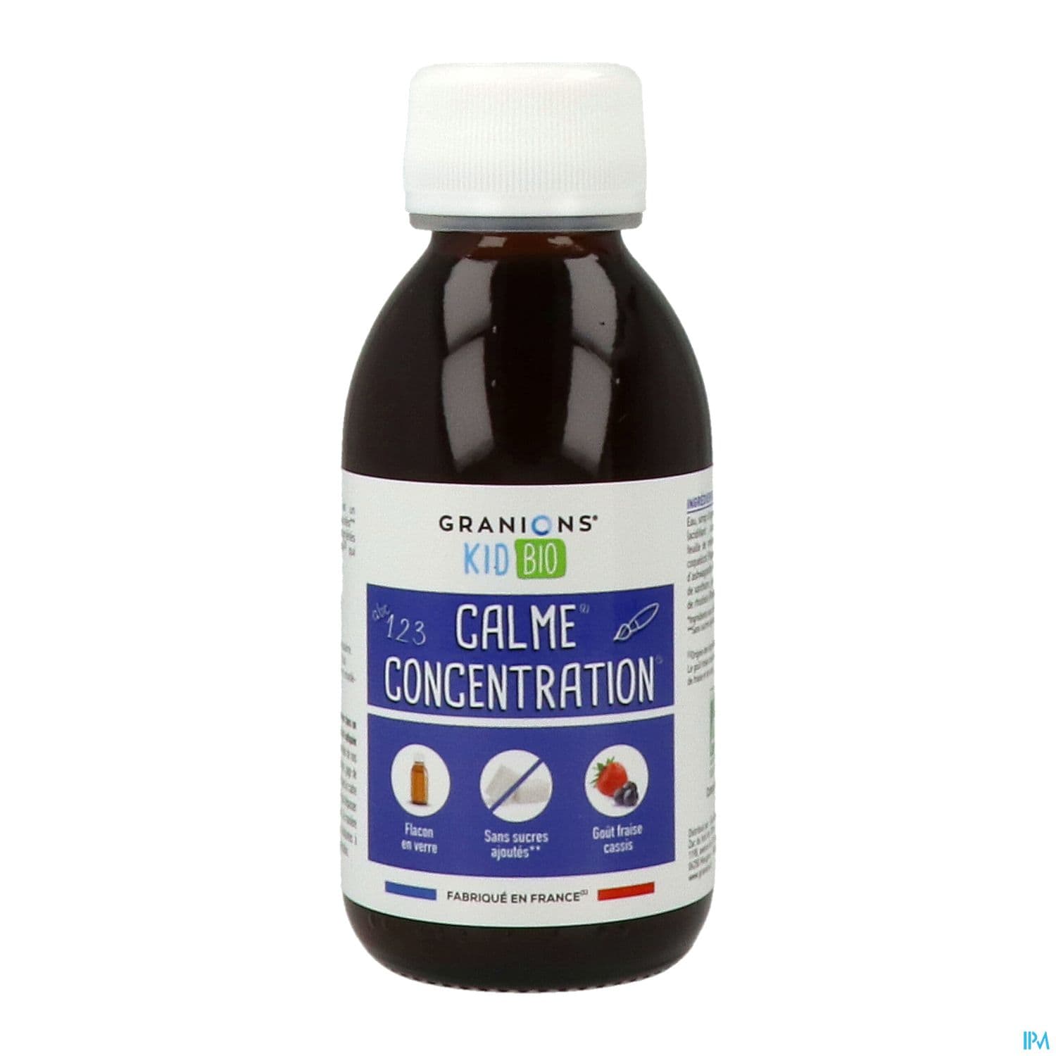 Granions Kid Bio Calme Et Concentration Solution Buvable Fraise Cassis 125ml