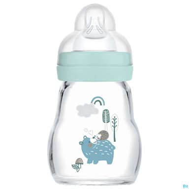 BIB MAM VERRE TETIN DEB1 BLEU170ML