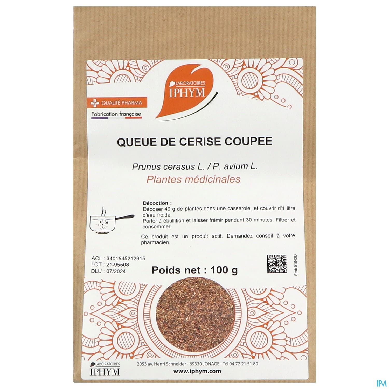 QUEUE-CERISE IPHYM COUPE 100G