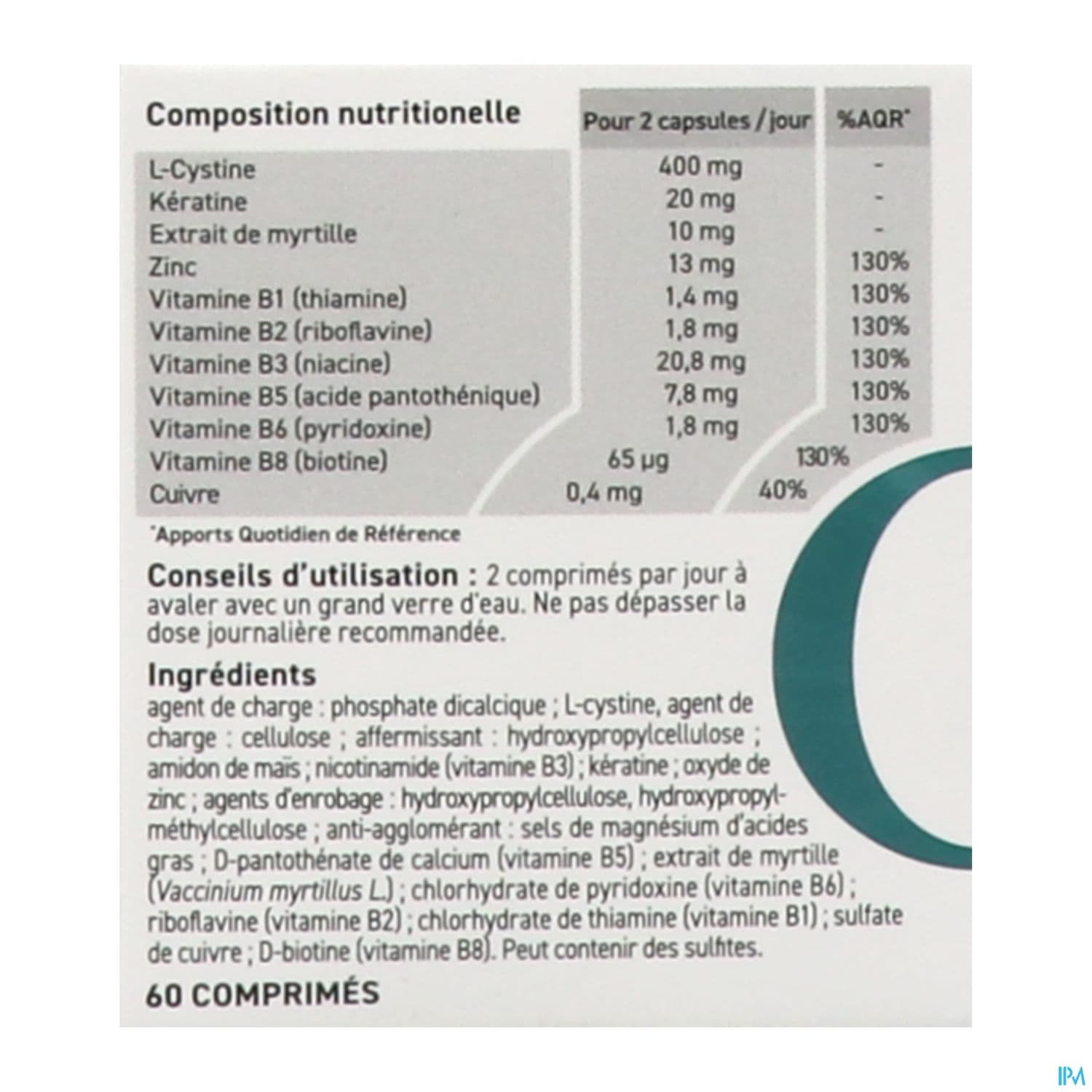 Oenobiol Hair Expert Fortifiant Integral Comprime 60