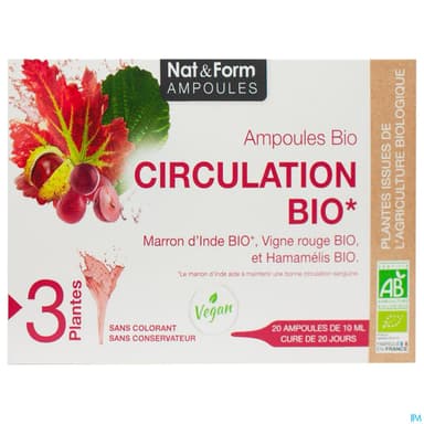Nat Et Form Ampoule Circulation Bio 10ml 20