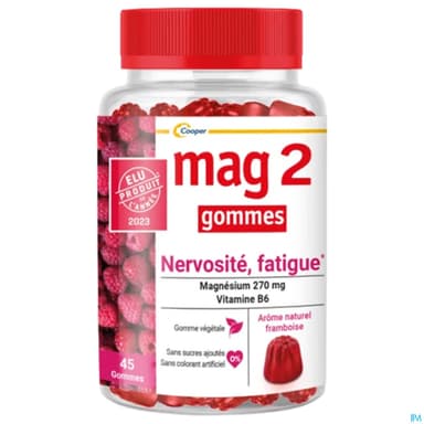 Cooper Mag 2 Gommes Nervosite Fatigue Framboise 45