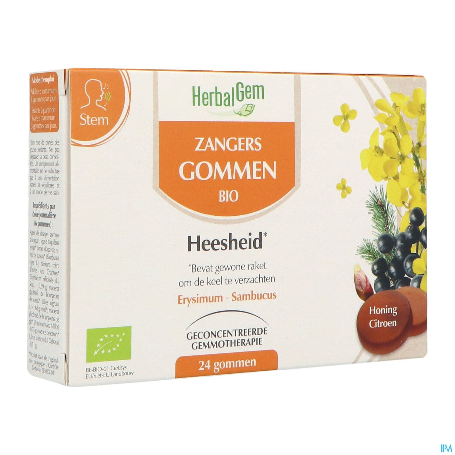 Herbalgem Chantres Voie Enrouee Gommes Bio 24