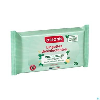 Assanis Lingettes Desinfectantes Multiusages X25