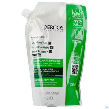 DERCOS DS SH A/PEL GRAS RECH500ML
