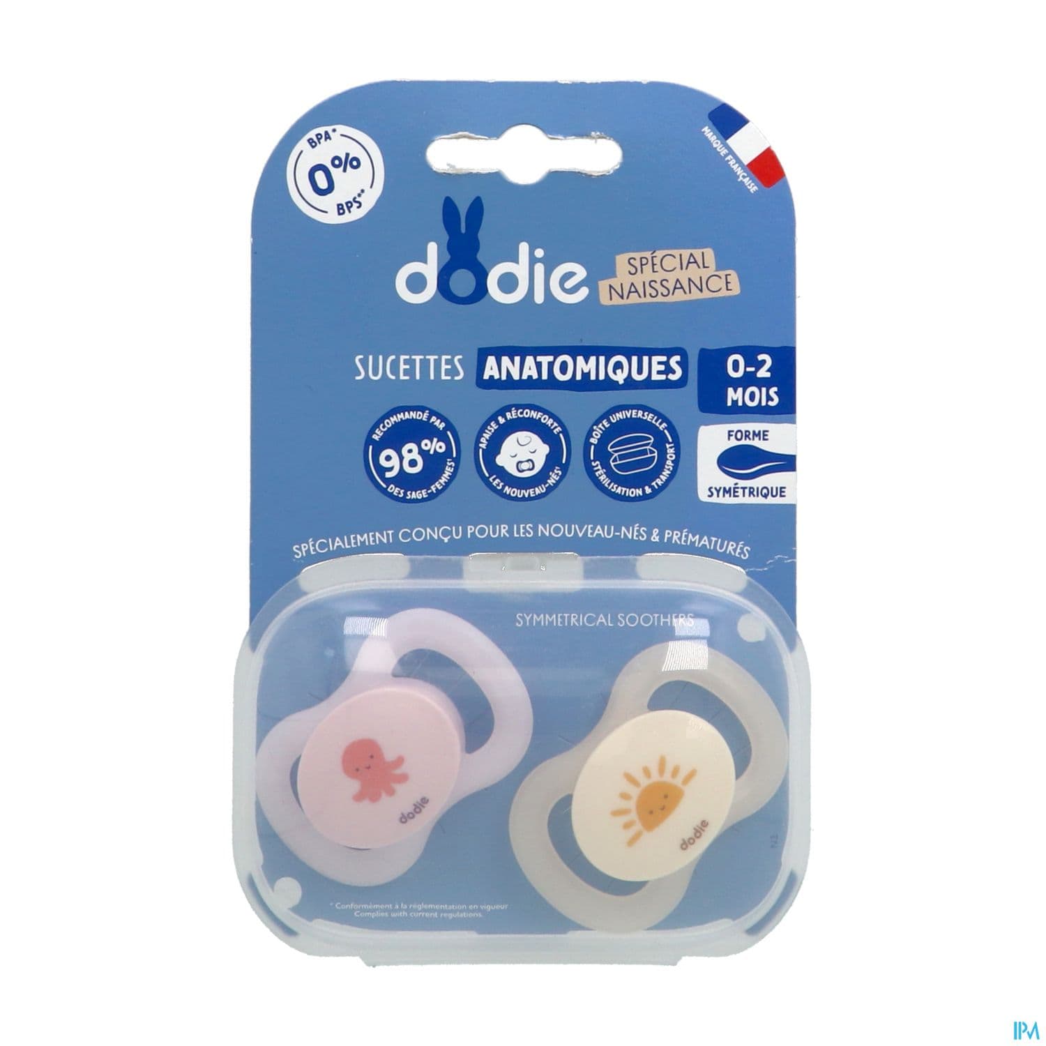 Dodie Sucette Anatomique 0/2mois Pieuvre Soleil X2
