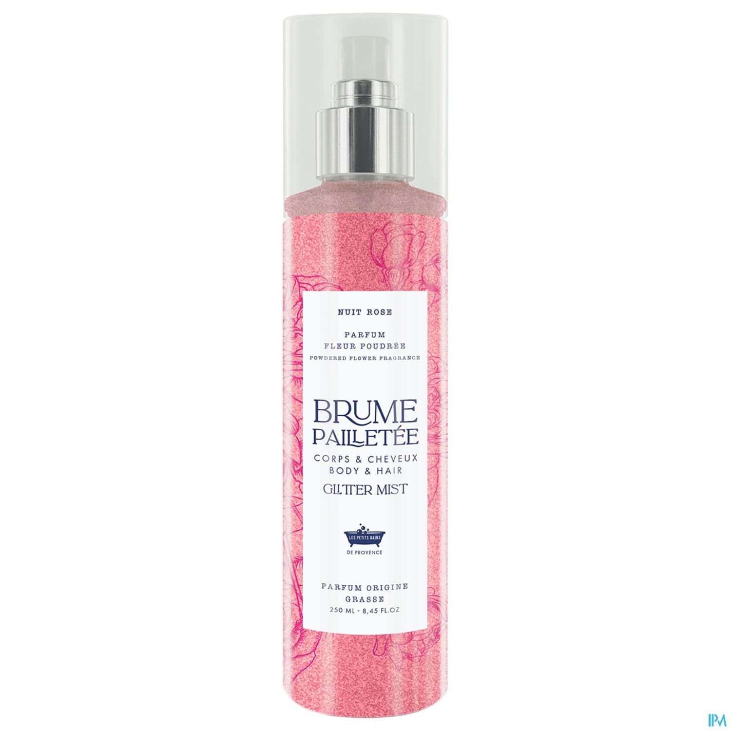 Les Petits Bains De Provence Brume Pailletee Nuit Rose Fleur Poudree 250ml