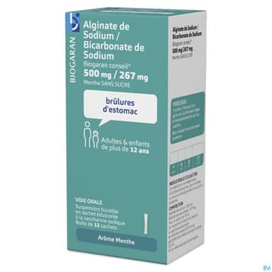 Alginate De Sodium Bicarbonate De Sodium Biogaran Conseil Suspension Buvable 10ml Sachet 12