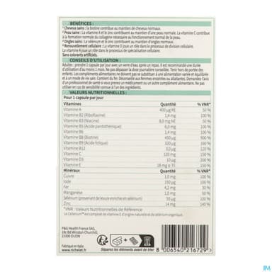 Richelet Cheveux Peau Ongles Comprime 60