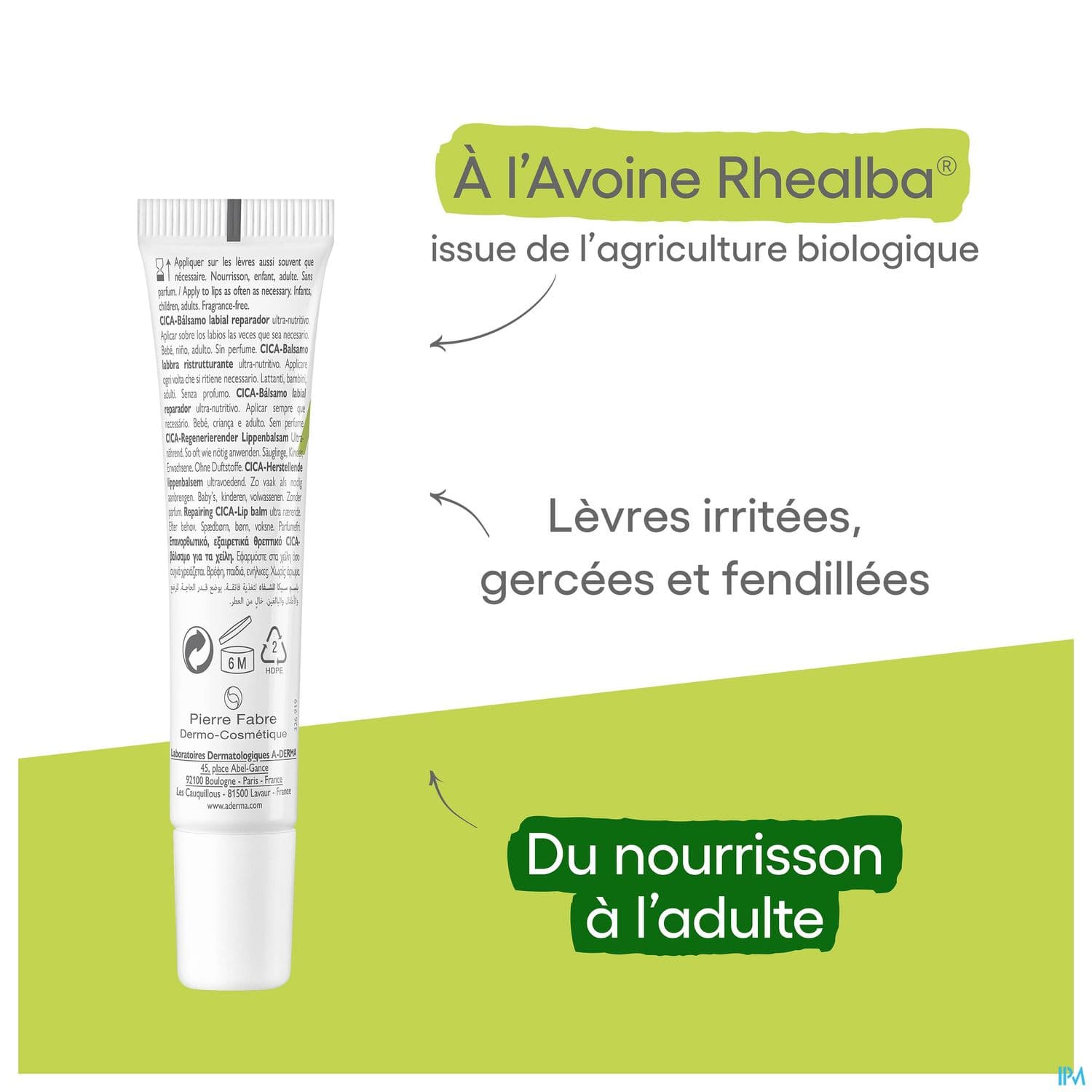 A-DERMA DERMALIBOUR CICA+ LEVRE 15