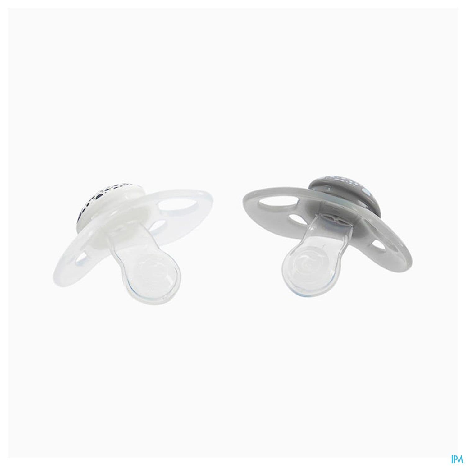 Twistshake Sucette Orthodontique +6m Gris Pastel/blanche X2