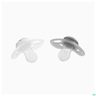 Twistshake Sucette Orthodontique +6m Gris Pastel/blanche X2