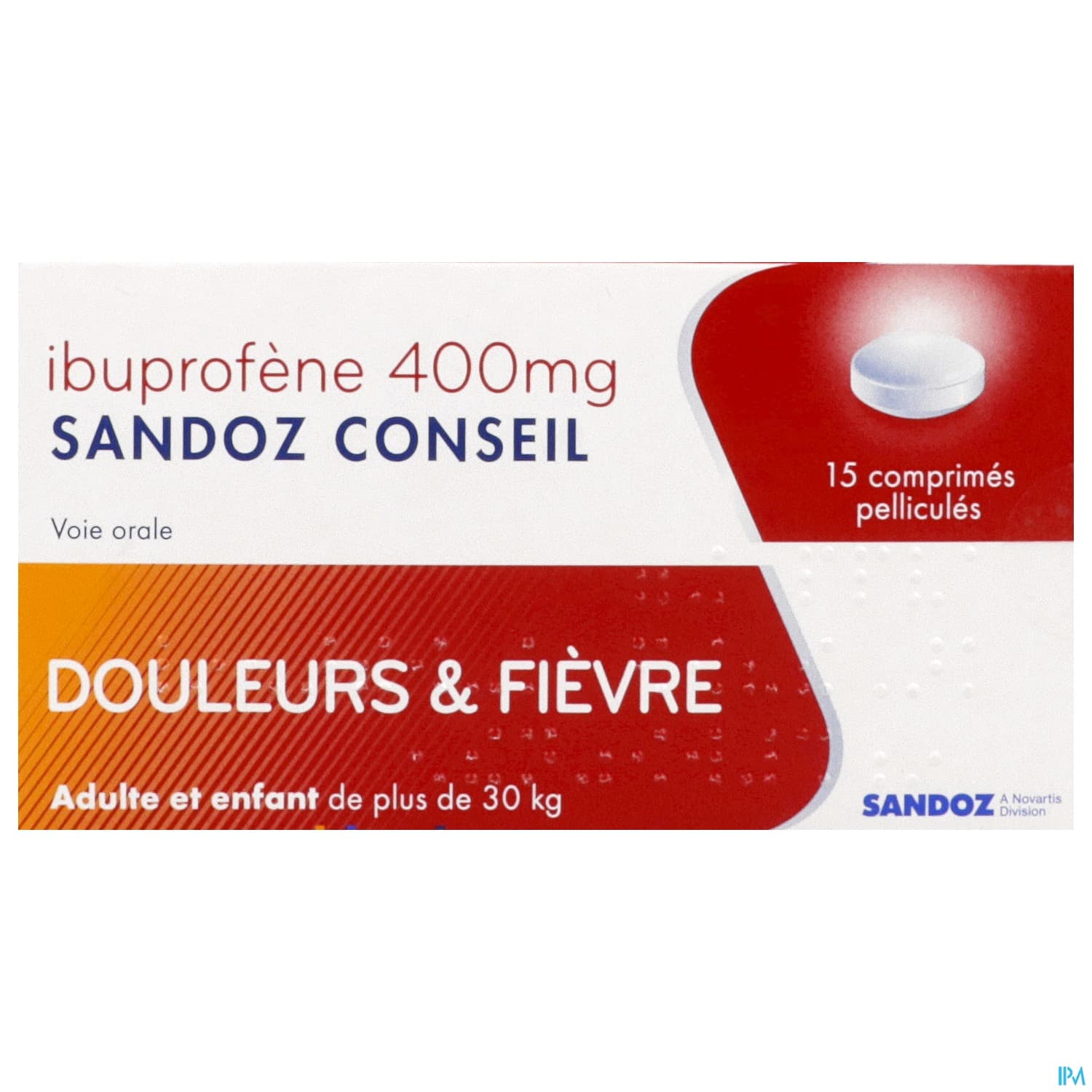 Ibuprofene Sandoz Conseil 400mg Comprime 15