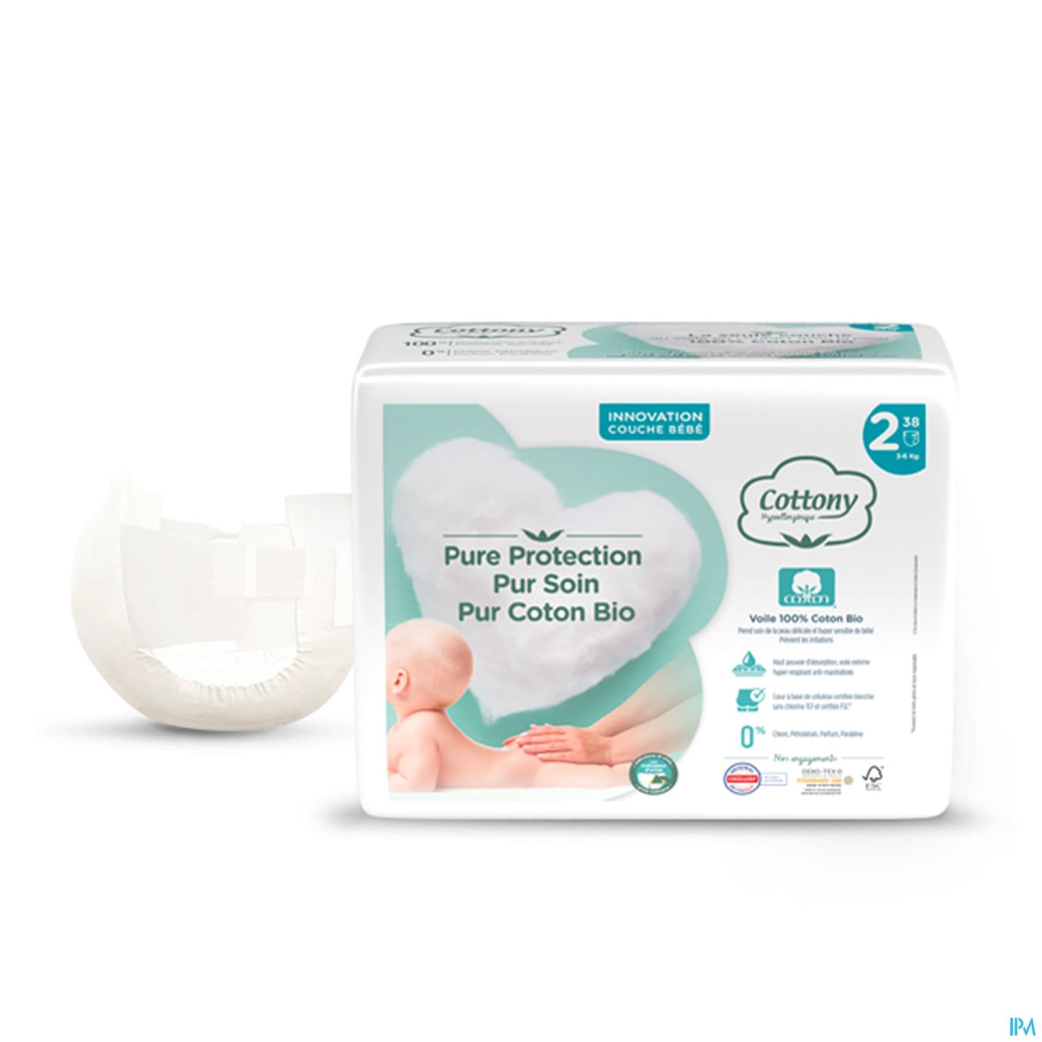 Cottony Couche Pour Bebe Coton Bio T2 5/6kg 38