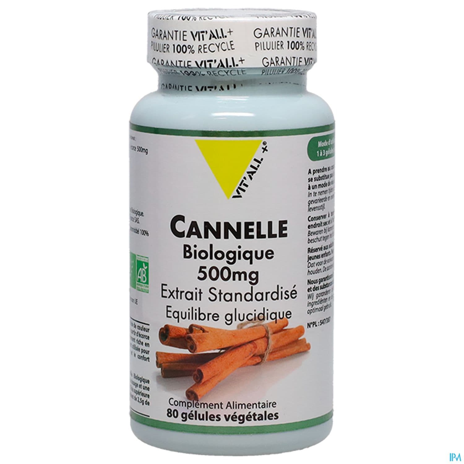 VIT ALL+ CANNELLE 500MG CAPS 80