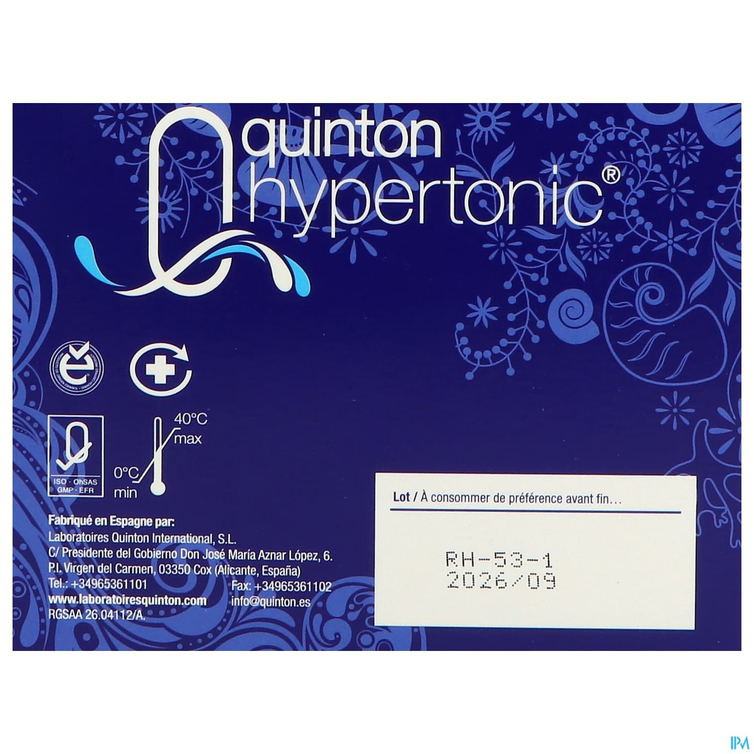 Quinton Hypertonic Ampoule Buvable 10ml 30