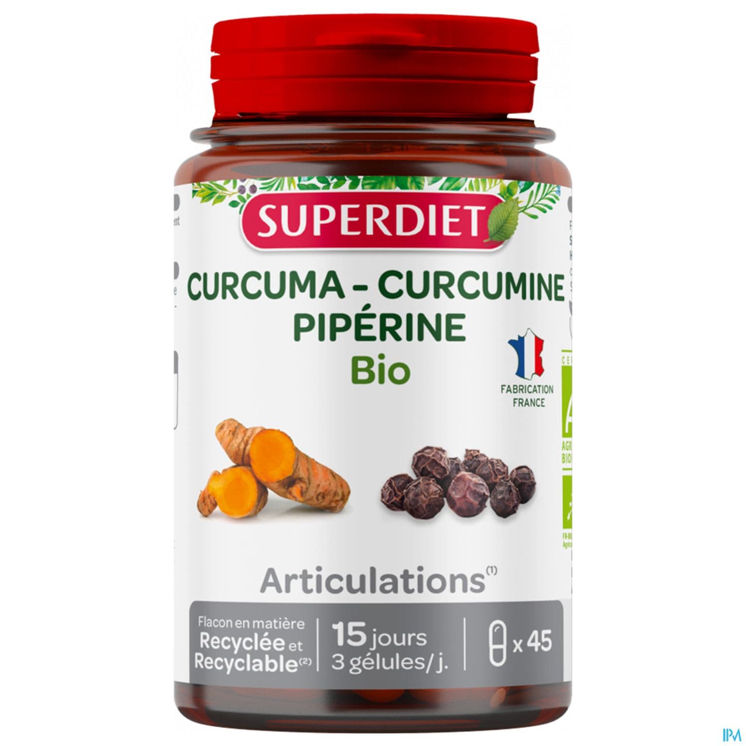 Superdiet Curcuma Piperine Bio Gelule 45