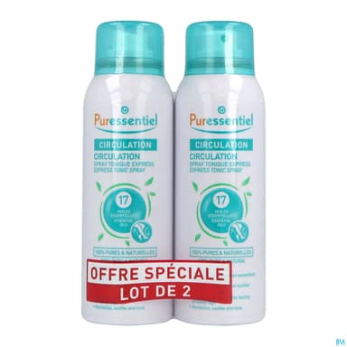 Puressentiel Spray Tonique Express Circulation 100ml X2 -50% Sur Le 2eme
