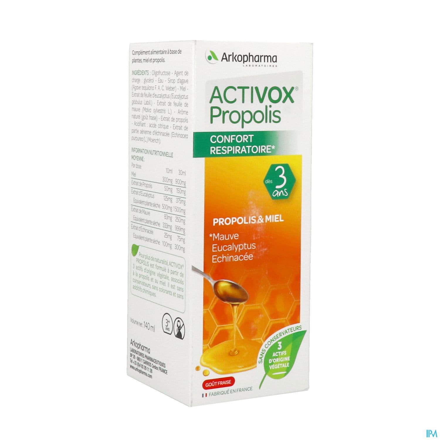Arkopharma Activox Propolis Fraise Des 3 Ans Solution Buvable 140ml