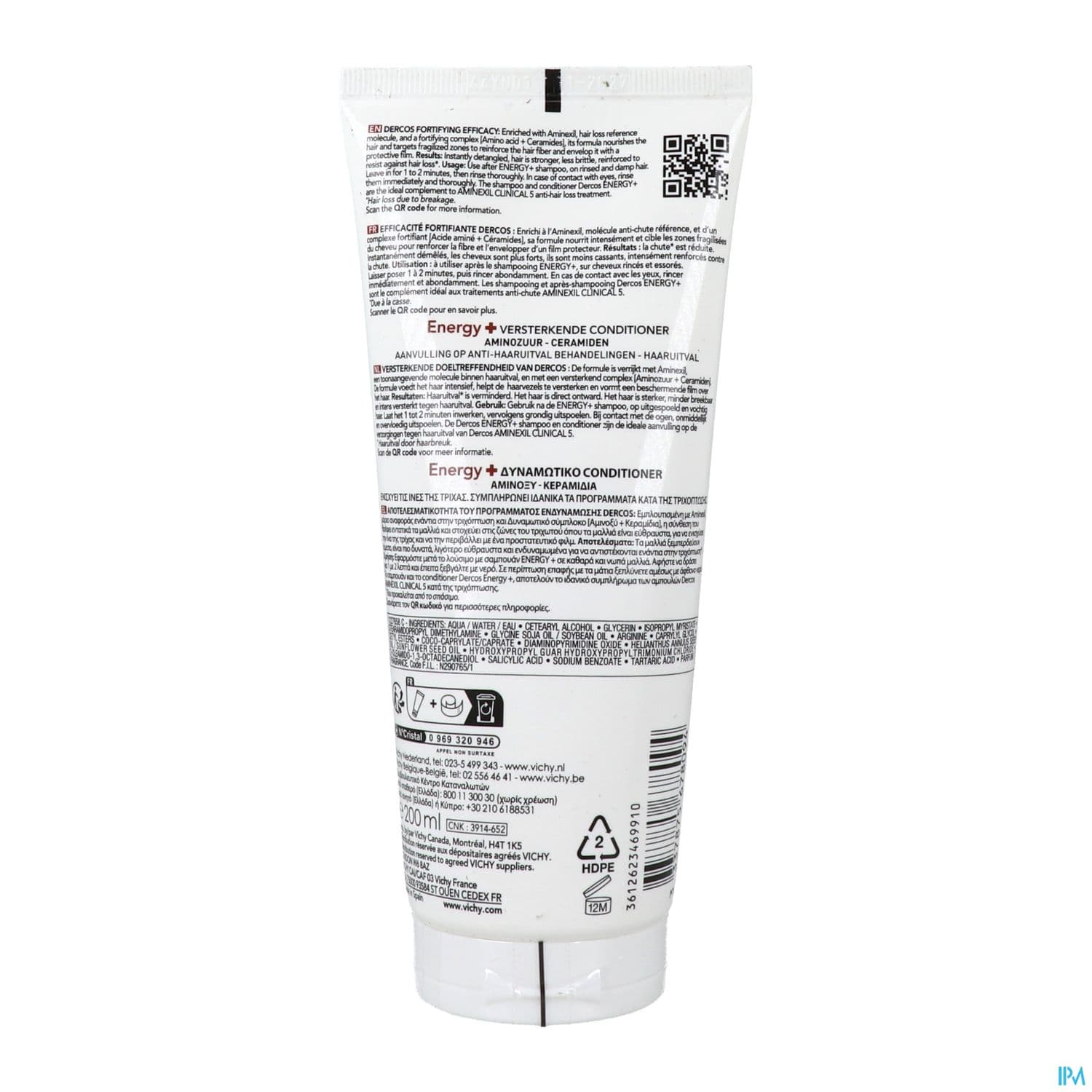 Vichy Dercos Energy+ Apres Shampooing Fortifiant 200ml