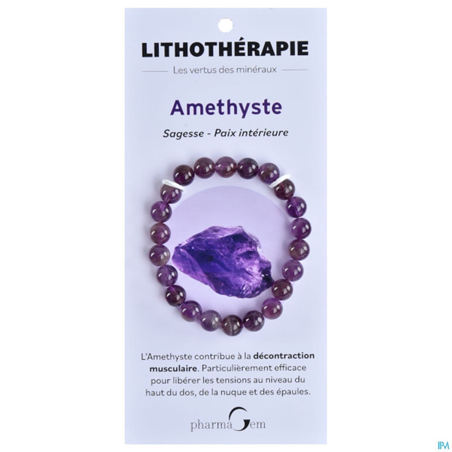 BRACEL LITHOTHERAP AMETHYSTE 8MM