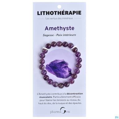 BRACEL LITHOTHERAP AMETHYSTE 8MM