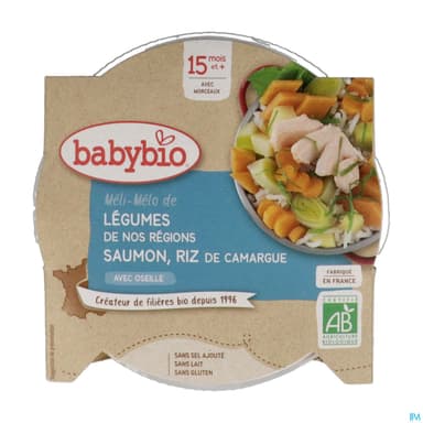 BABYBIO ASS LEG/SAUMON/RIZ 260G