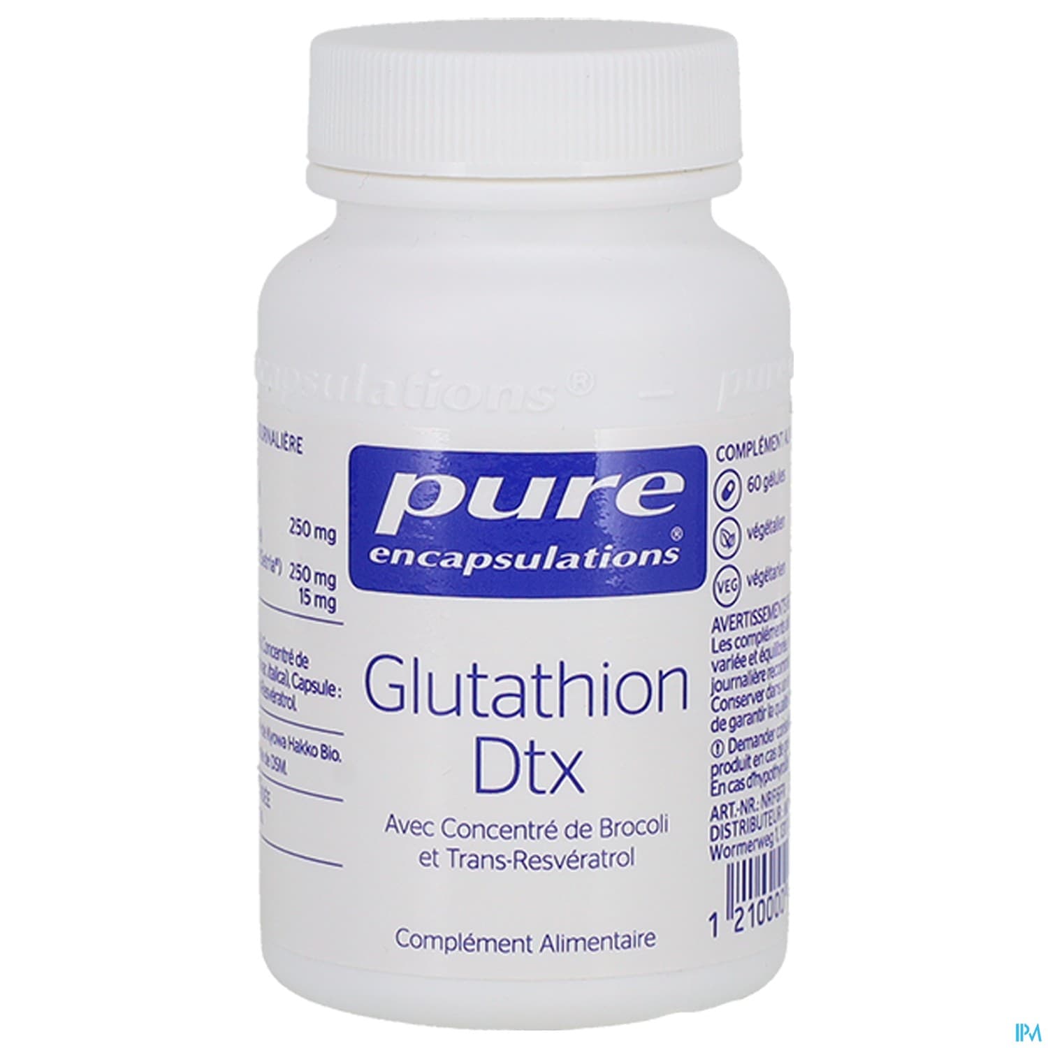 PURE ENCAPSUL GLUTATH DTX GELU 60