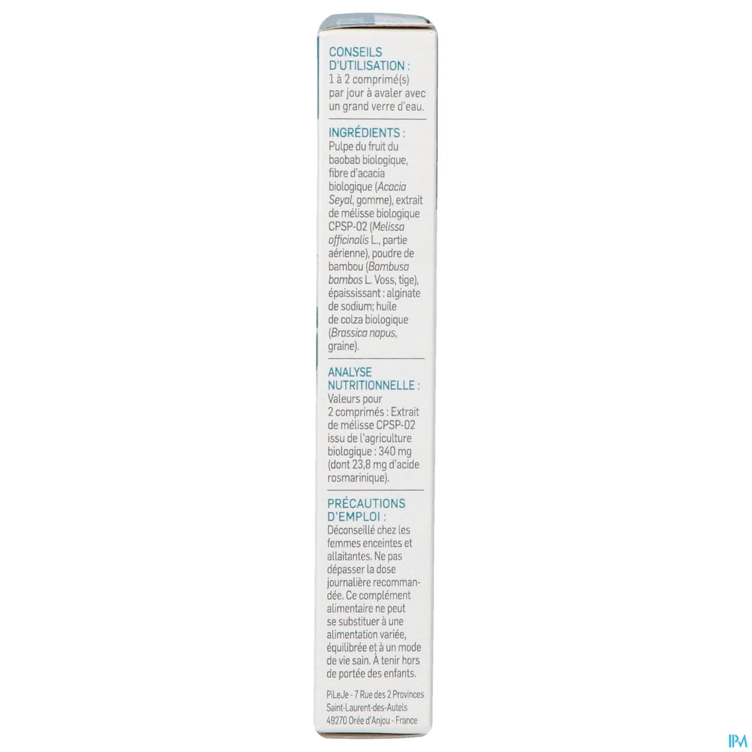 Pileje Phytobiane Melisse Comprime Liberation Prolongee 30