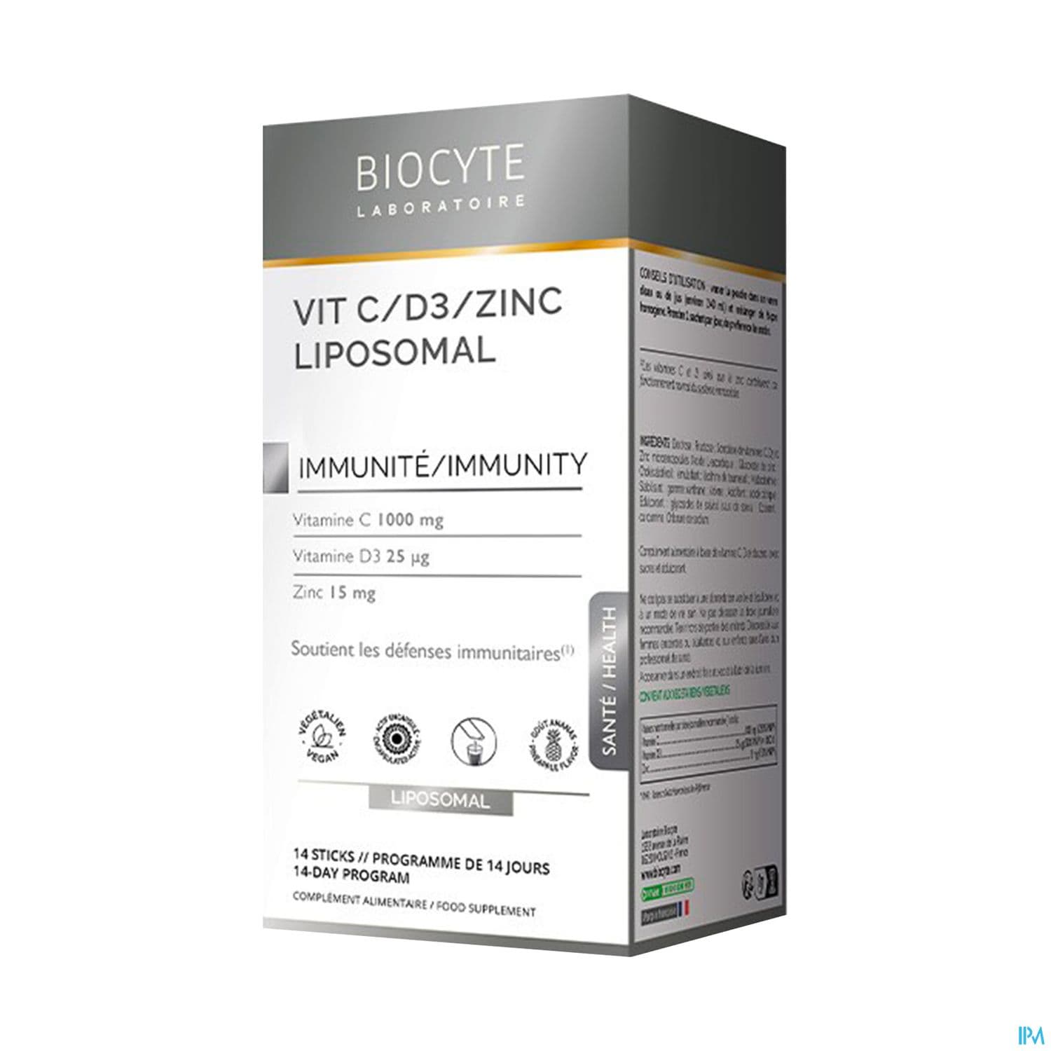 BIOCYTE VIT C/D3/ZN LIPOSO STICK14