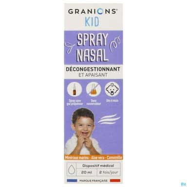 Granions Kid Spray Nasal Decongestionnant Et Apaisant 20ml