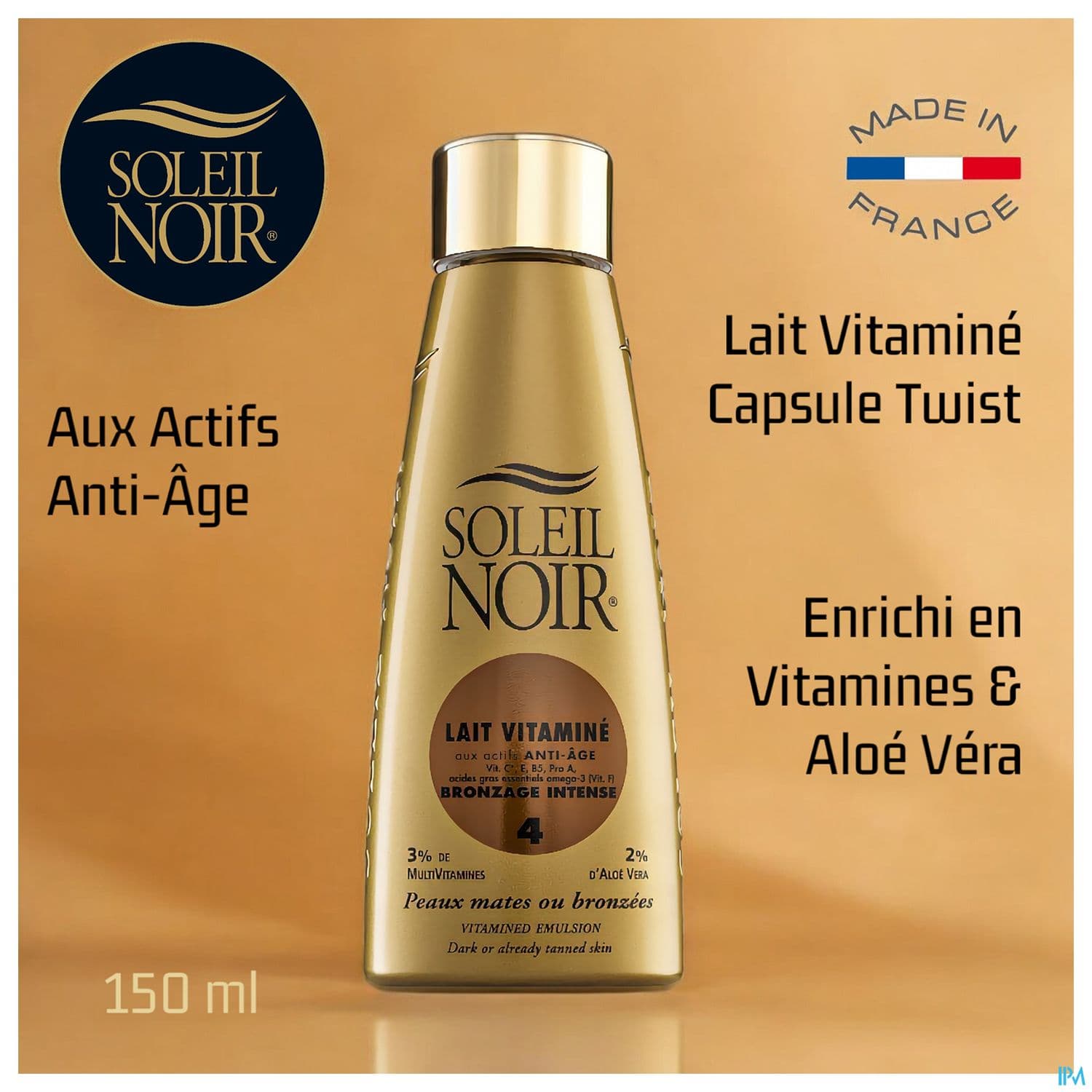 Soleil Noir Lait Vitamine Ip 4 Bronzage Intense Spray 150ml