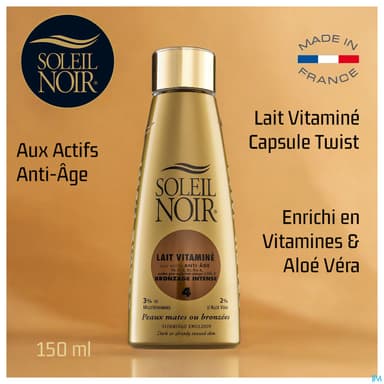 Soleil Noir Lait Vitamine Ip 4 Bronzage Intense Spray 150ml