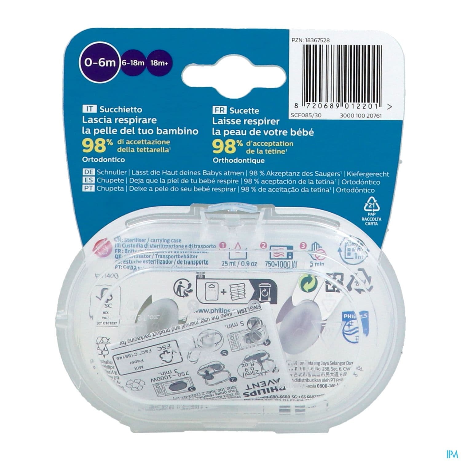 Avent Sucette Ultra Air 0/6mois X2