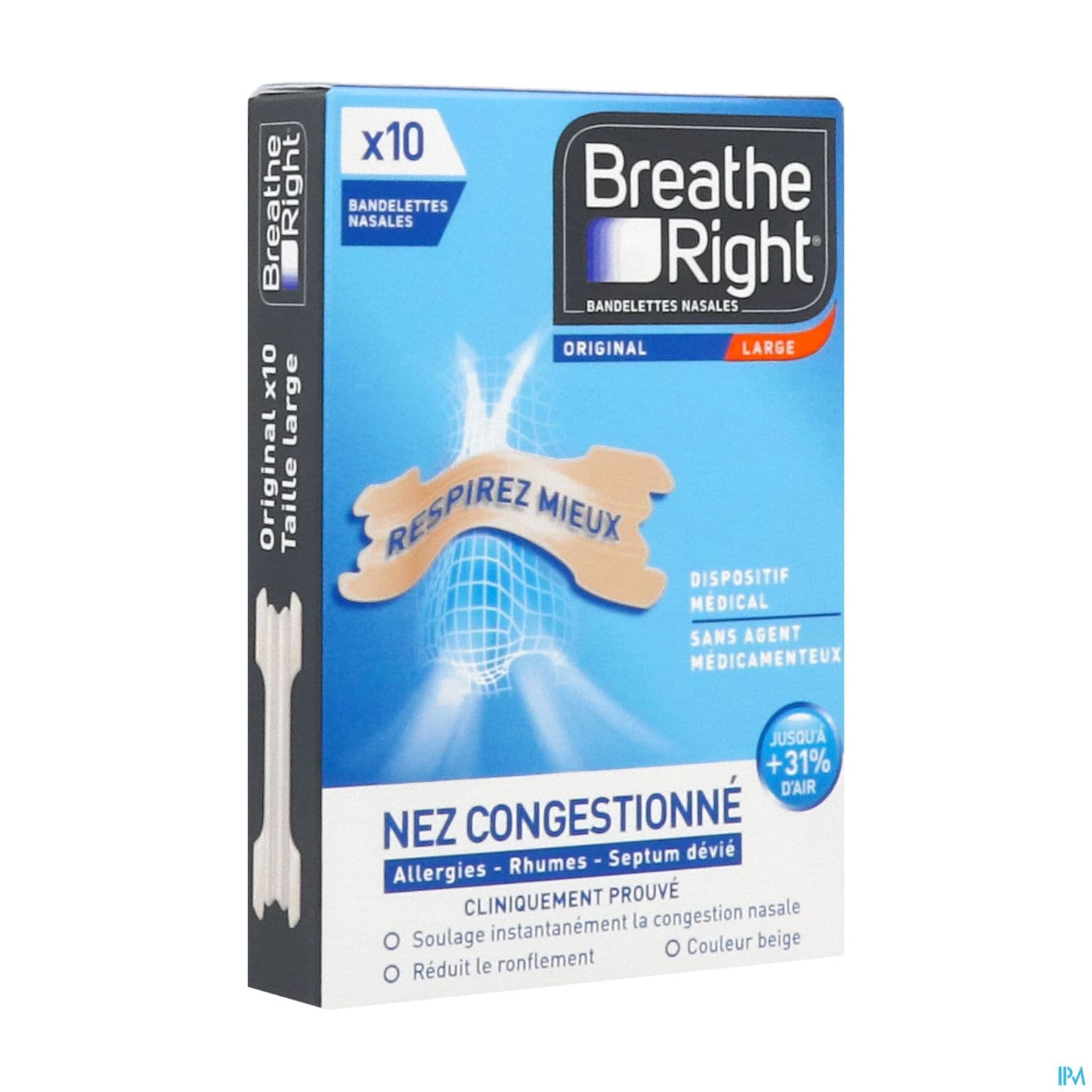 BREATHE RIGHT BAND NASAL ORIGI X10