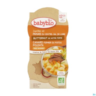 BABYBIO MENU LEG/CANARD 2X200G