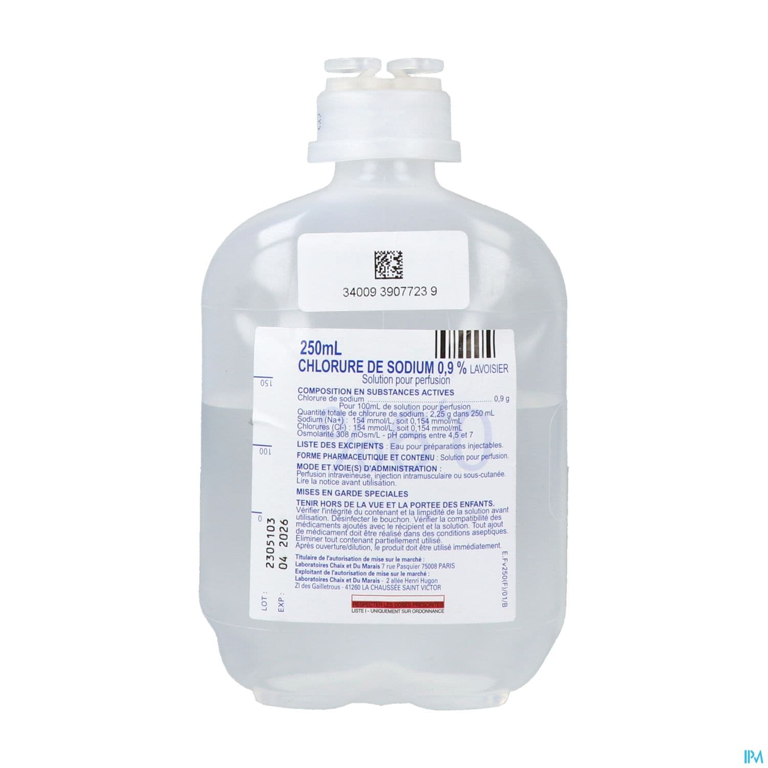 Lavoisier Sodium Chlorure 0.9% So Inj F Pol 250ml