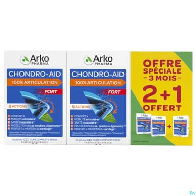 Arkopharma Chondro Aid 100% Articulations 2+1mois Offert Gelule 180