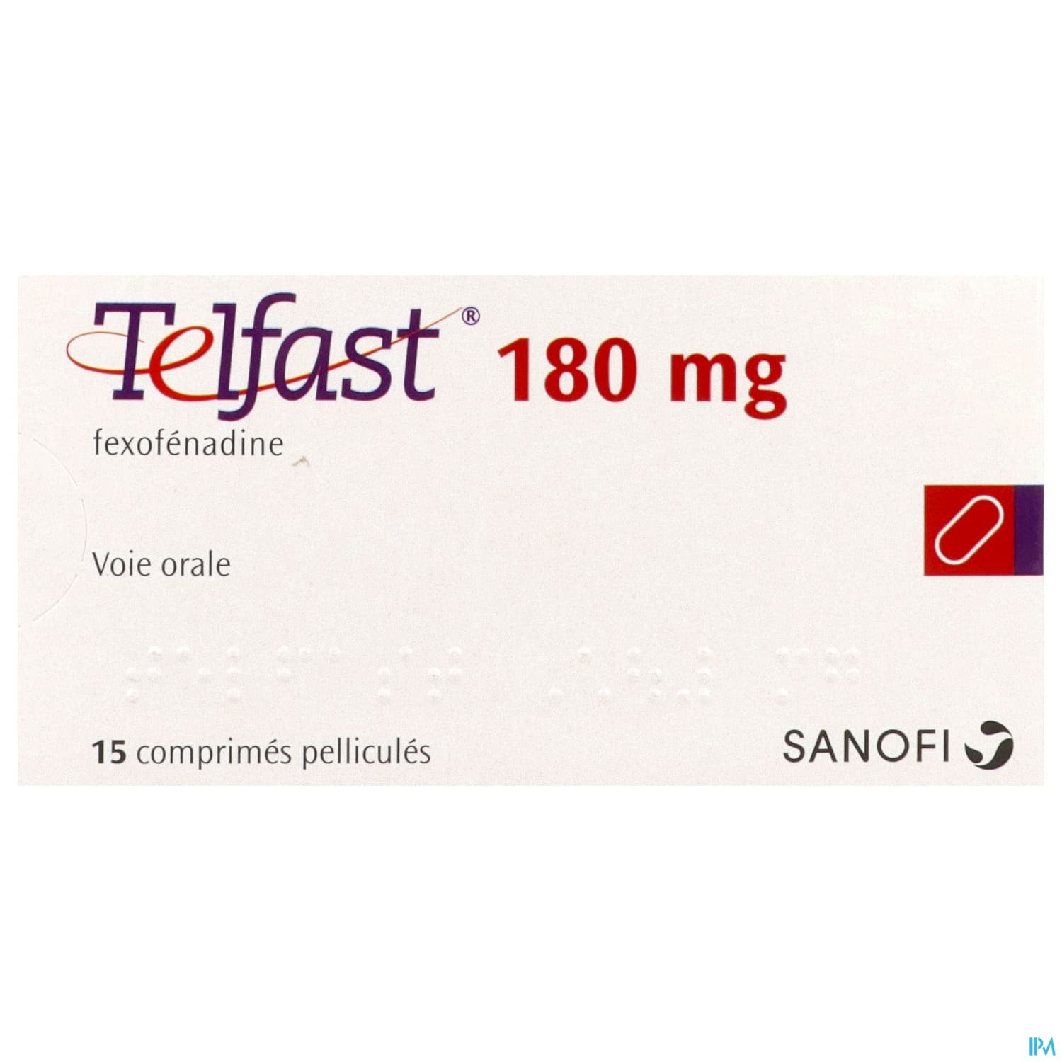 Telfast 180mg Comprime Plaquette Pvdc 15