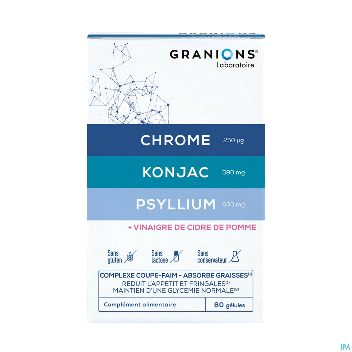 Granions Coupe Faim Konjac Psyllium Chrome Comprime 60