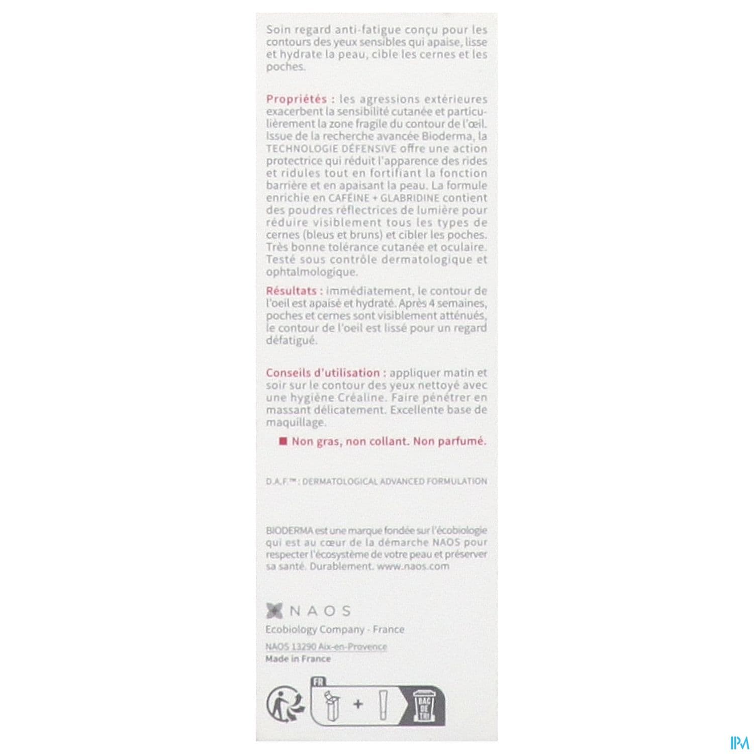 Bioderma Crealine Yeux+ Soin Regard Antifatigue 15ml
