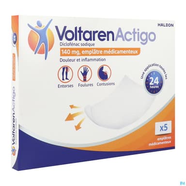 VOLTARENPLAST 5 EMPLATRES 24H