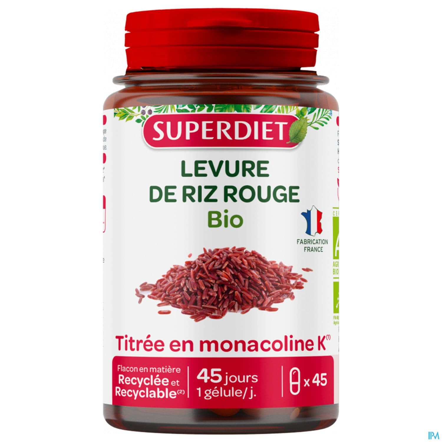 Superdiet Levure De Riz Rouge Bio Gelule 45