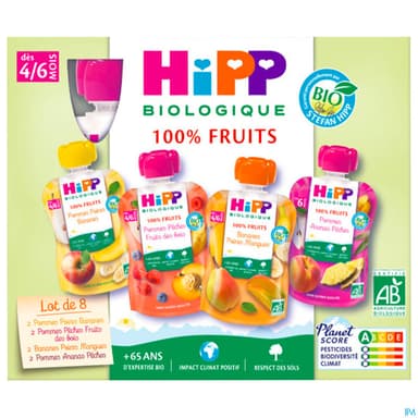 HIPP COMPOTE M PACK +6M GOUR90G 8